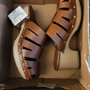 a.n.a FERNBERG Cognac Platform Sandals | Women’s 6.5 | New